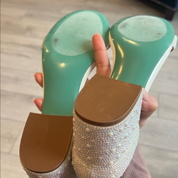 Betsey Johnson Pink and Silver Embellished Heels - Picture 7 of 10